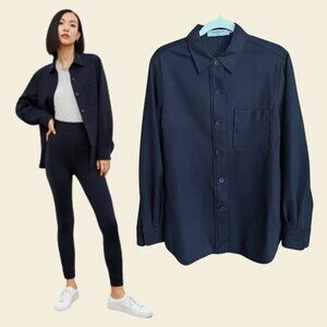 NWOT M.M. Lafleur The Sierra Shacket Navy Blue Light Scuba Size Medium